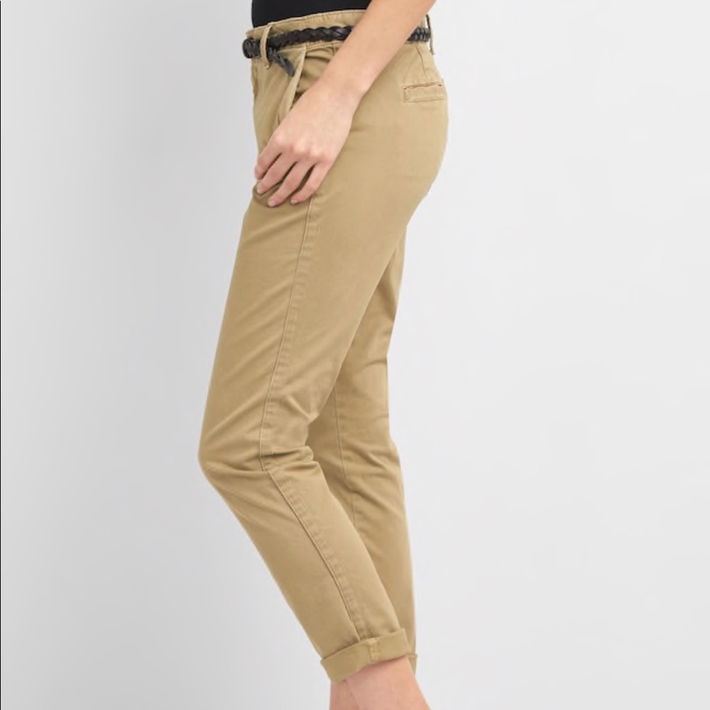 Gap Girlfriend Twill Stripe Chino Crop Pants 6 EXC